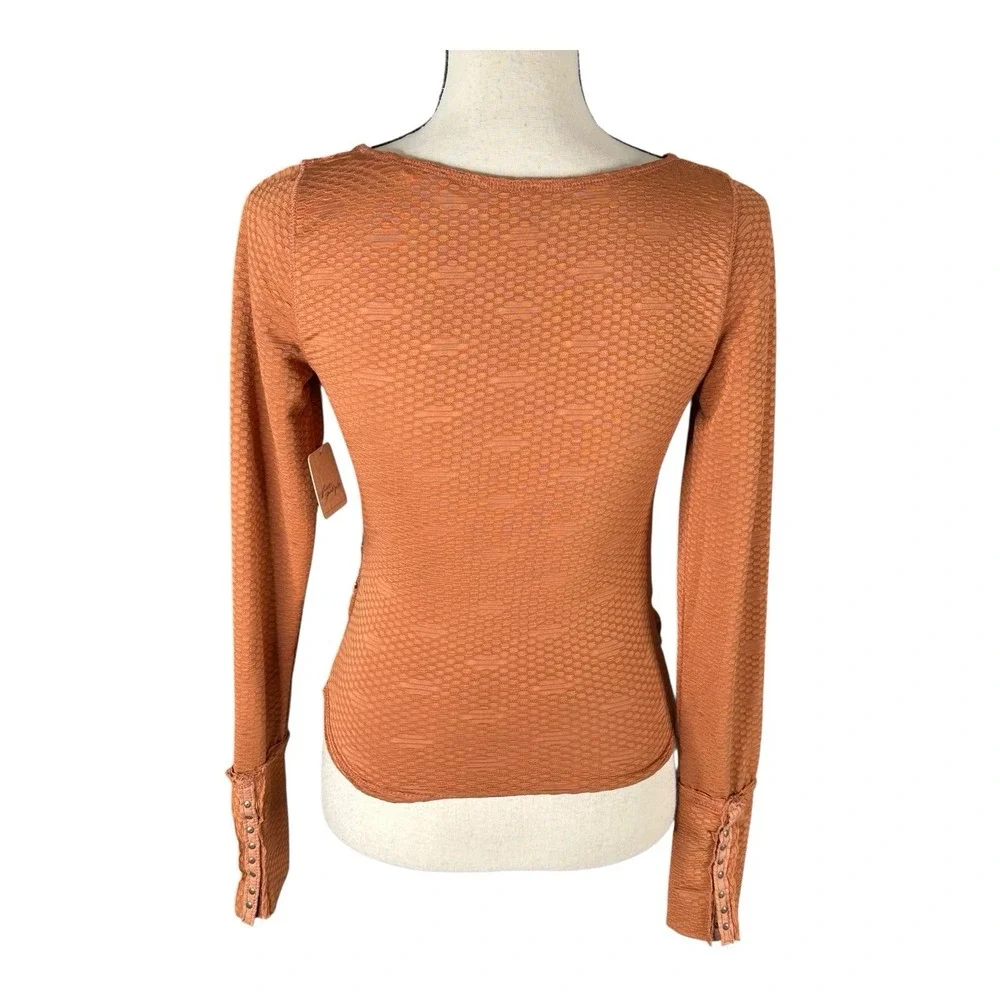 NEW Free people penny mesa combo‎ wrap long sleeve top small